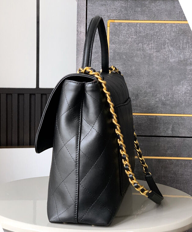 Chanel Maxi Flap Bag With Top Handle AS5543 Black